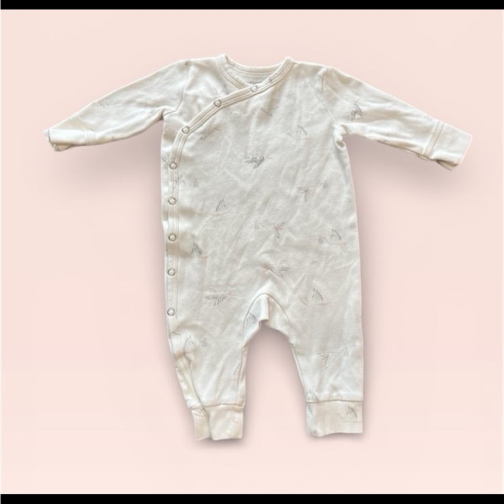 PEHR Organic Cotton Bundle Girls 3-6 Months Romper, Bubble, Onesie Long Sleeve